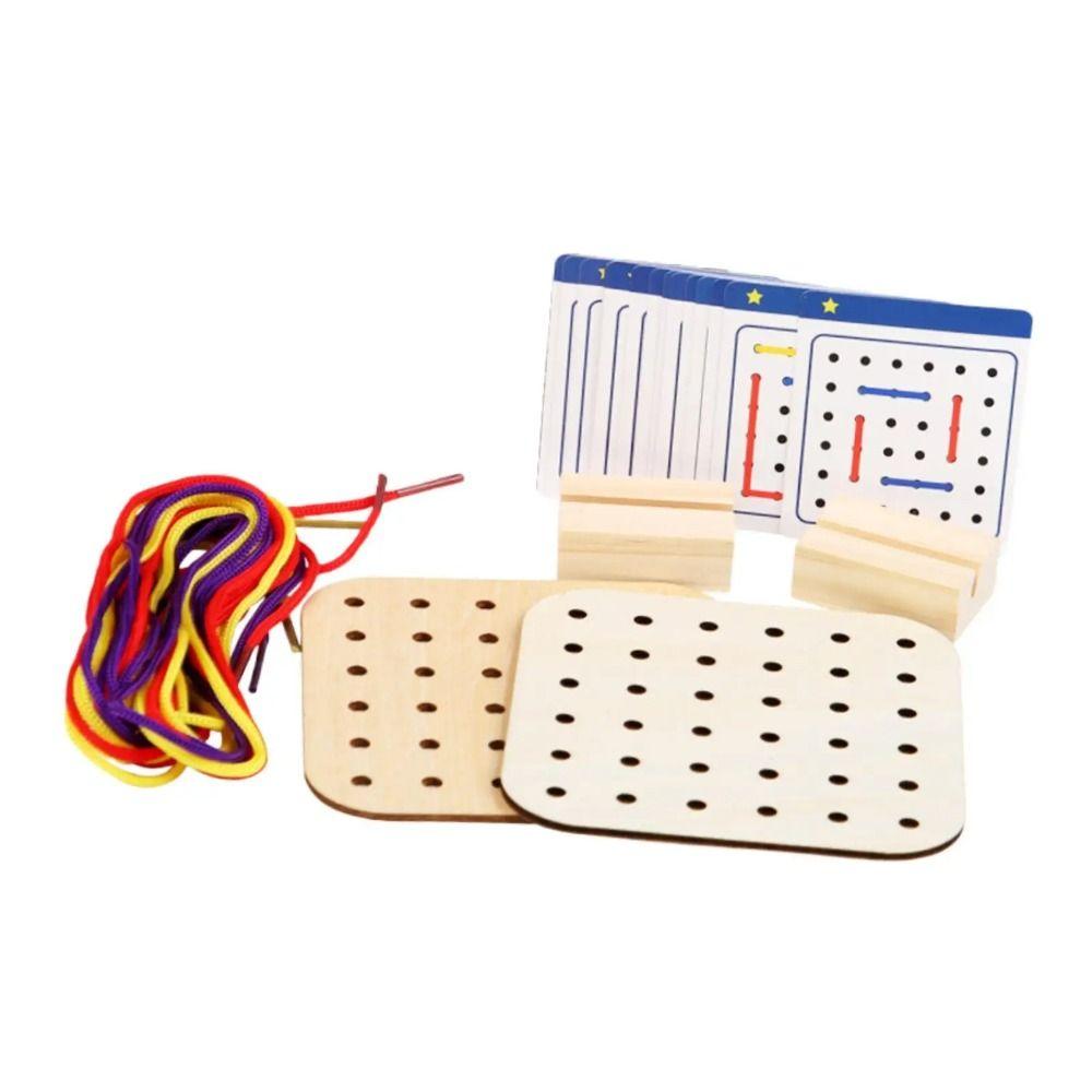Thinking Training Wooden Lacing Toy Creativity Graphical Educational Toys  Kids
