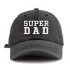 1 Pc SUPER DAD Print Washed Baseball Cap,Classic Casual Stylish Vintage Adjustable Size Lightweight Versatile Dad Hat for Party