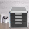 BYMAOCAR Four-compartment Office Drawer, Aluminum File Storage Box, A4 Document Organizer for Office, Lockable, Silver