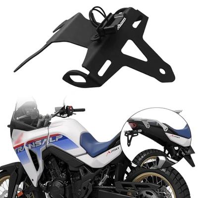 MAORANG Motorrad-Kennzeichenhalter mit verstellbarem Winkel und LED-Licht für Transalp XL750 2025, ein sauberer Heck-Kennzeichenhalter für Transalp XL7