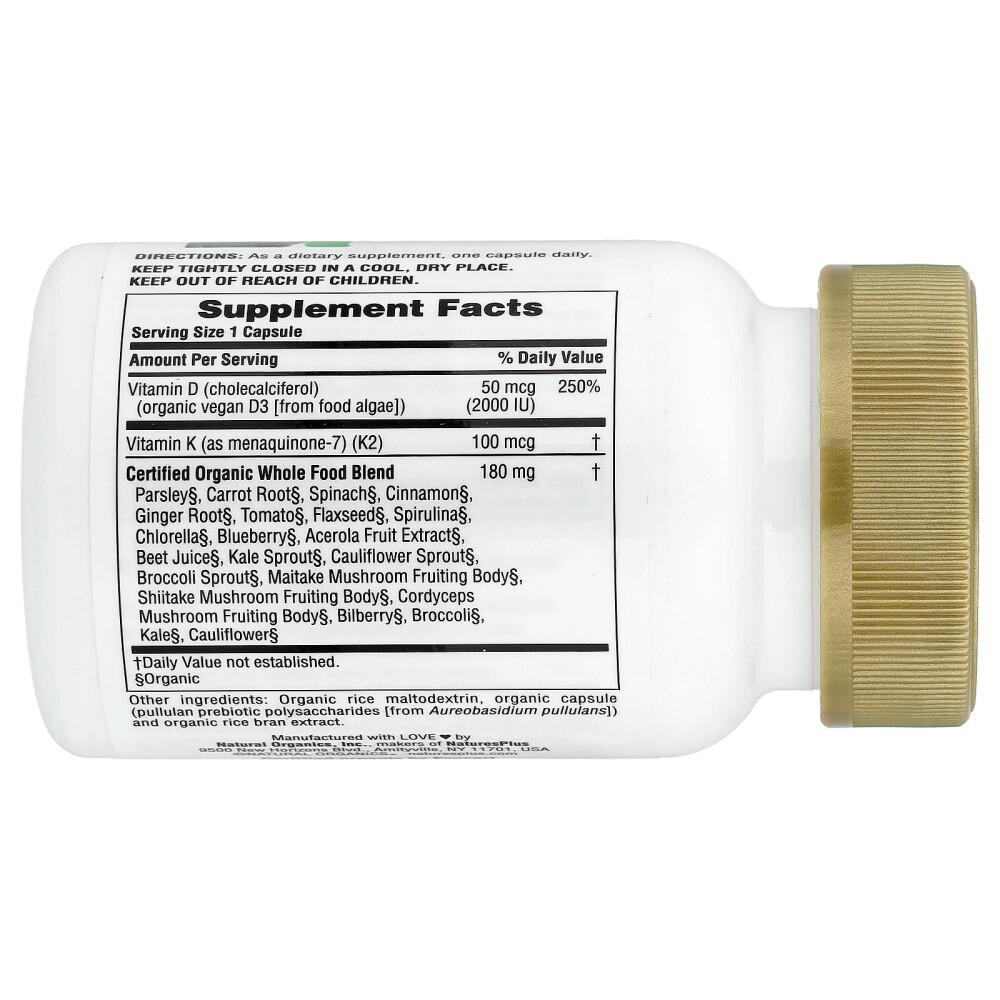 Nature's Plus Source of Life Garden Vitamin D3 & K2 Veggie-Kapseln, 60 Stück