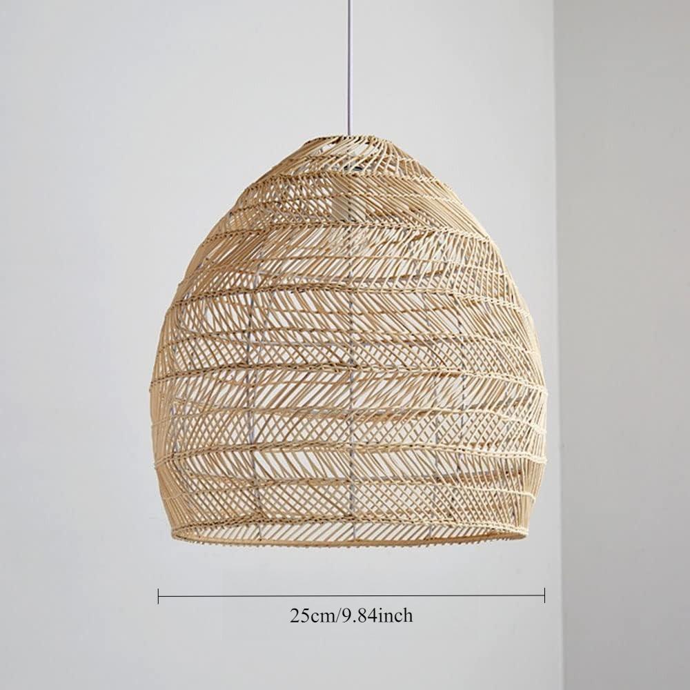 

JOYINLED Minimalist Elegant Rattan Ceiling Light Wicker Hanging Light Rattan Lamp for Hallway Kitchen Bedroom Dining Room Dia.25 No bulb