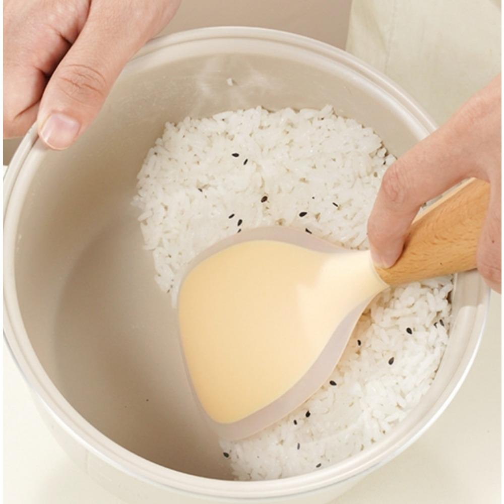1PC Vertical Non Stick Silicone Rice Spoon Heat-resistant and Heat-insulating Rice Scoop Rice Spoon Cute Kitchen