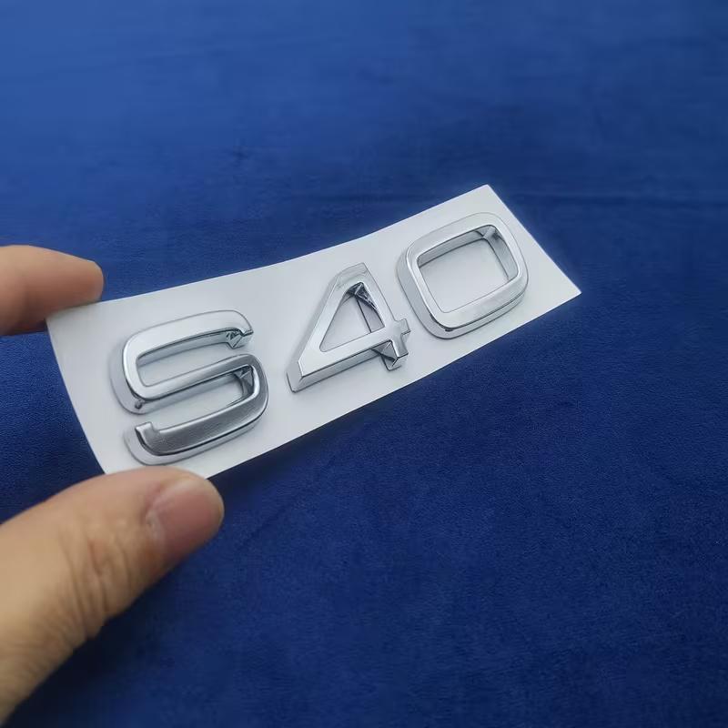 1pc 3D Chrome ABS S40/S60/S80/S90 Car Rear Trunk Emblem Badge Sticker