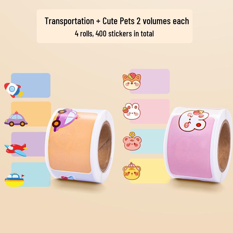 Waterproof Cartoon Name Stickers for Kids' Items - School Bag, Water Cup, and More 