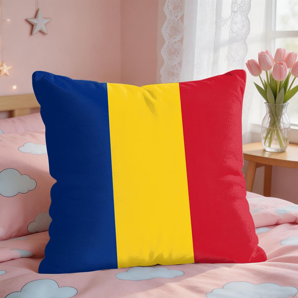 European National Flags Cushion Cover Square Short Plush Pillow Case Living Room Sofa Home Decor Funda X