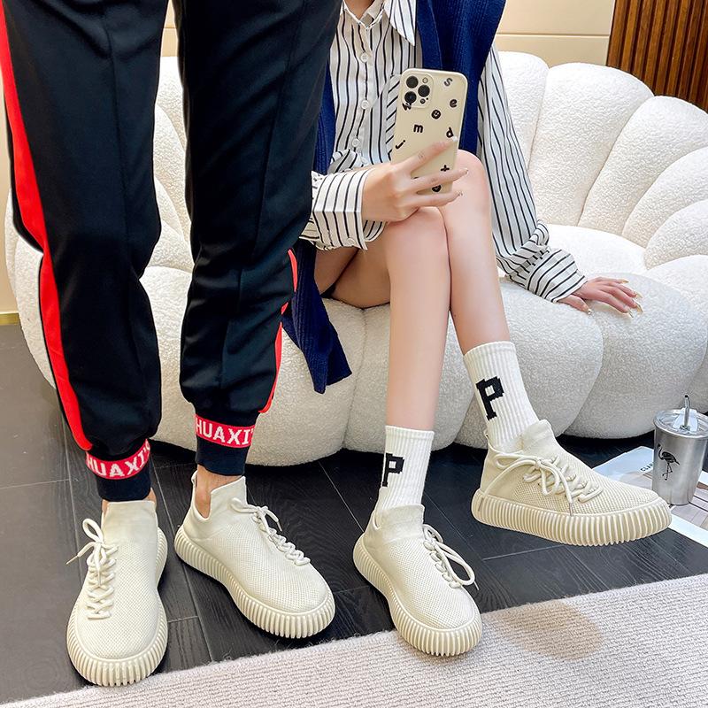 Of 2023 New Korean Version Lovers Flying Shoes Female Ins Student Casual Shoes Female Running Sports Shoes