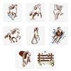 8 Stück, 8 Stile, PET Ausmal-Schablonen-Sets, für DIY-Scrapbook, Fotoalbum, Schwarz, Pferd, 150x150mm, 1 Stück/Stil