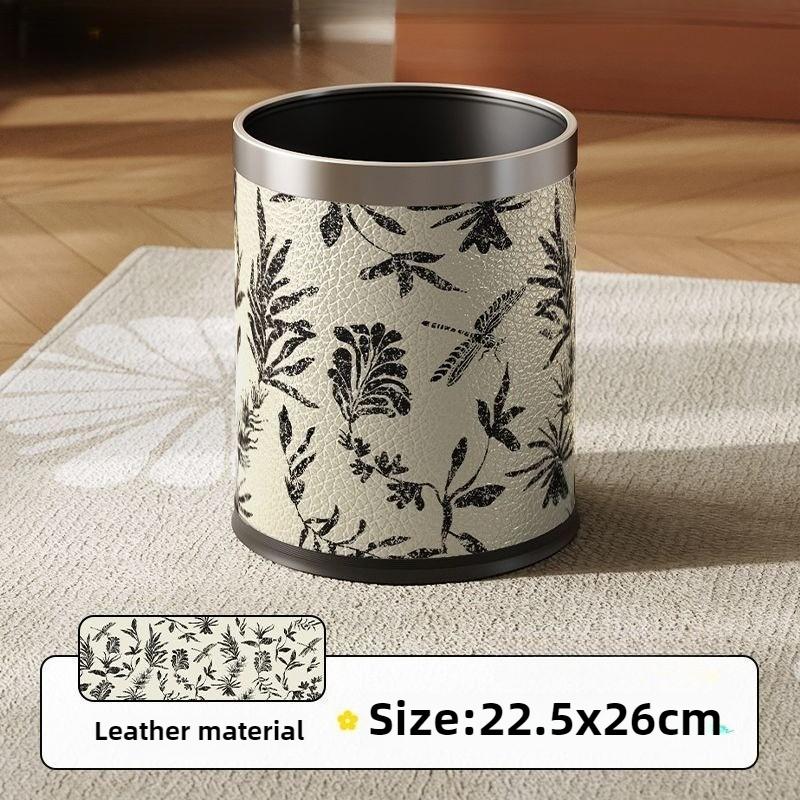 

Stainless Steel Waste Bins Luxury Living Room Trash Cans Kitchen Foot Pedal Garbage Bin Bathroom Modern Litter Can with Lid