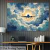 2D Sunlight Cloud Airplane Backdrop for Travel Agency Event Decoration