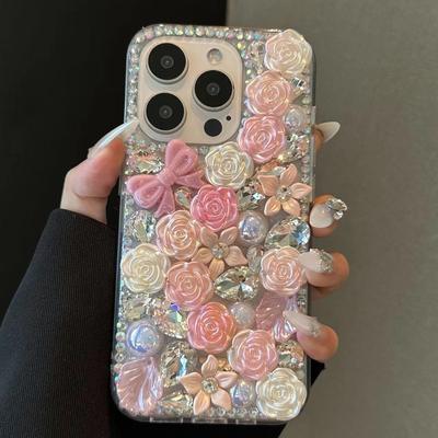 Bow Rhinestone IPhone Case IPhone14Pro Max for 13 Butterflies 12 Pearls 11 Rhinestones 16