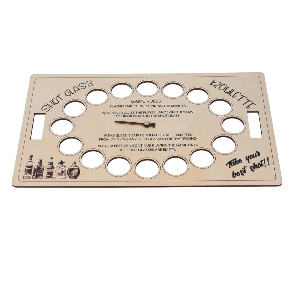 Shot Drinking Game 45cm Wooden Rotating Adults Drinking Table Game Board for Party Bar Game Nights