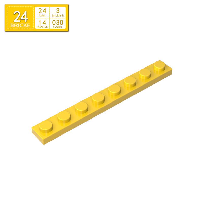 BRICKE Brick Guest 1x8 Plate, Compatible with Lego 3460, Loose Parts Building Blocks, Small Particles.