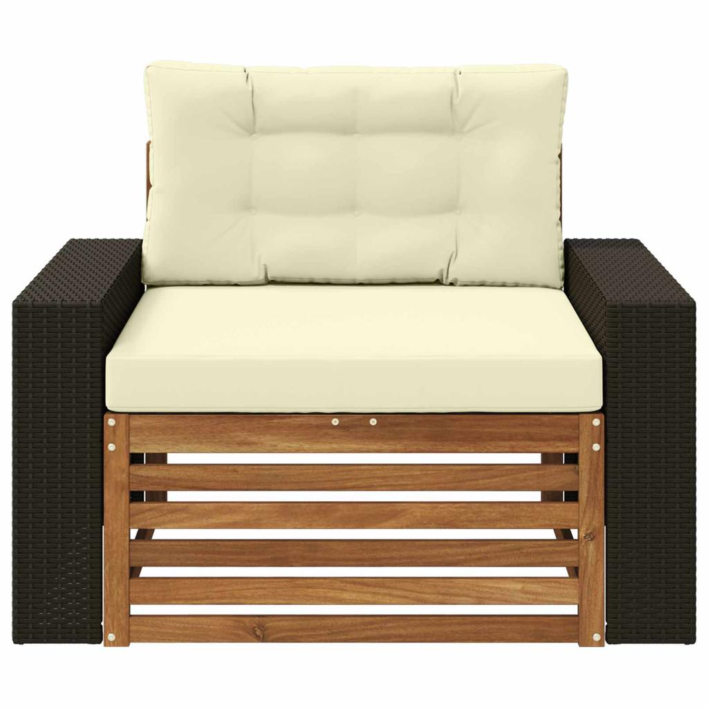Outdoor Mid Size Sofa Solid Acacia Wood Natural