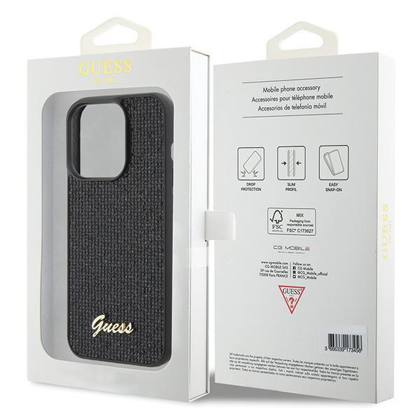 Guess Guhcp15Lpmsdgsk Iphone 15 Pro 6.1 Czarny/Black Hardcase Disco Metal Script