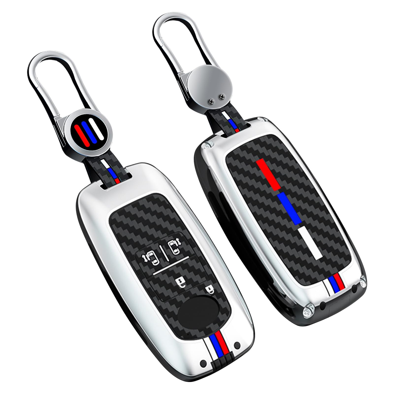 

KUNIO Daihatsu Exclusive Key Case Key Holder Fluorescent Button Rubber Alloy Rocky Rise Loomy серебряный