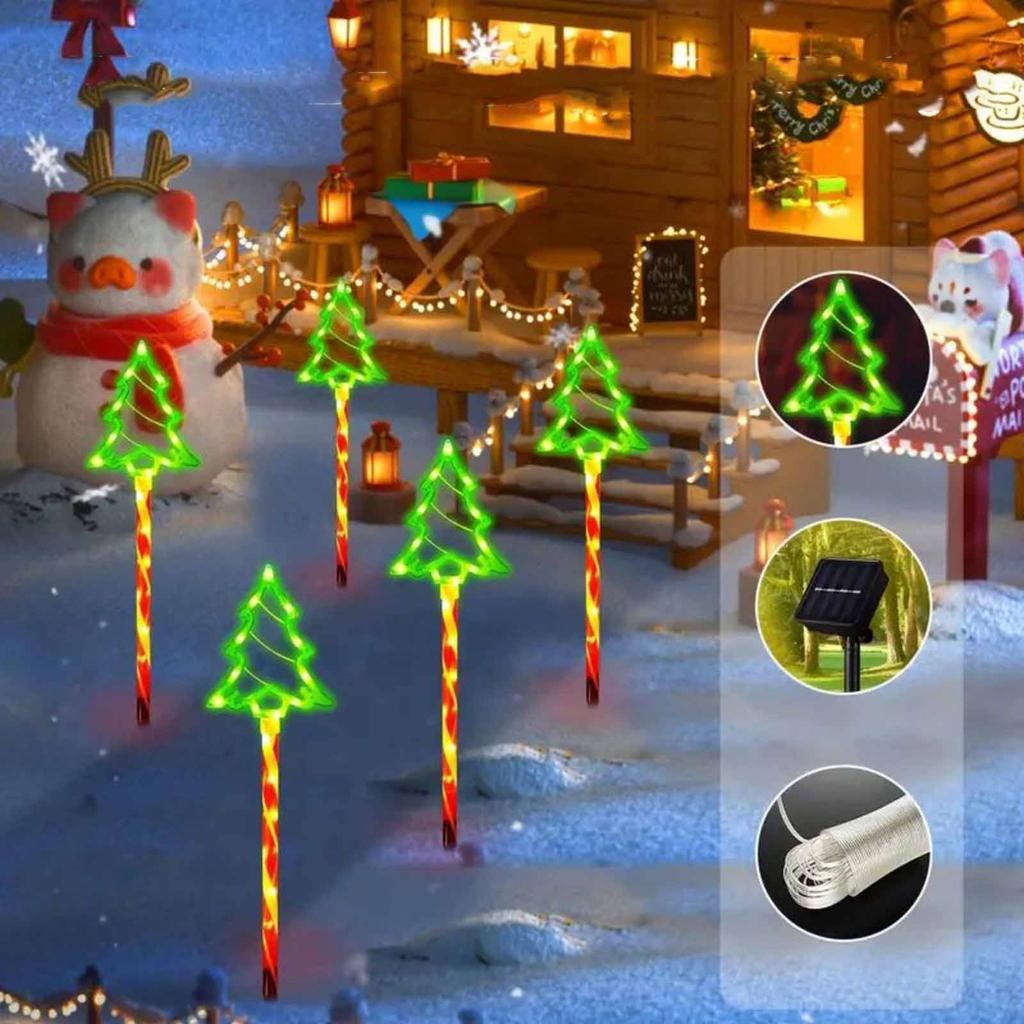 Solar Christmas Tree Lights – Outdoor  Ground Stake  Lights for Festive Holiday Decorative Atmosphere