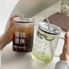 1-liter Large Capacity Coffee Glass Cup with Lid and Straw for Drinking Water In The Office During Summer