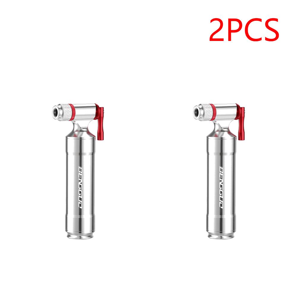1/2PCS CO2 Bicycle Pump Schrader & Presta Valve Mini Bicycle Pump Aluminum Alloy Portable Tire Inflator for MTB Road Bike