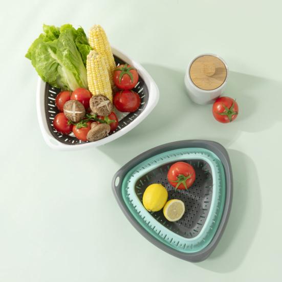 Foldable Basket Kitchen with Hanging Holes Drain Strainer