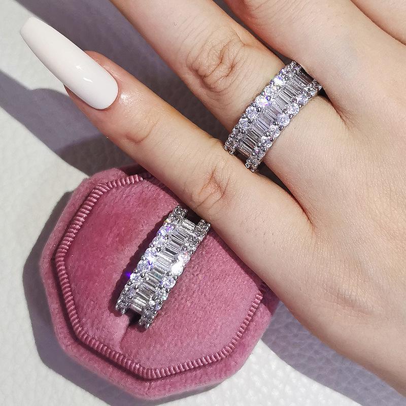 Luxury Multi-Row 3A Zircon Micro-Inlaid Diamond Eternal Ring - Phantom R4575