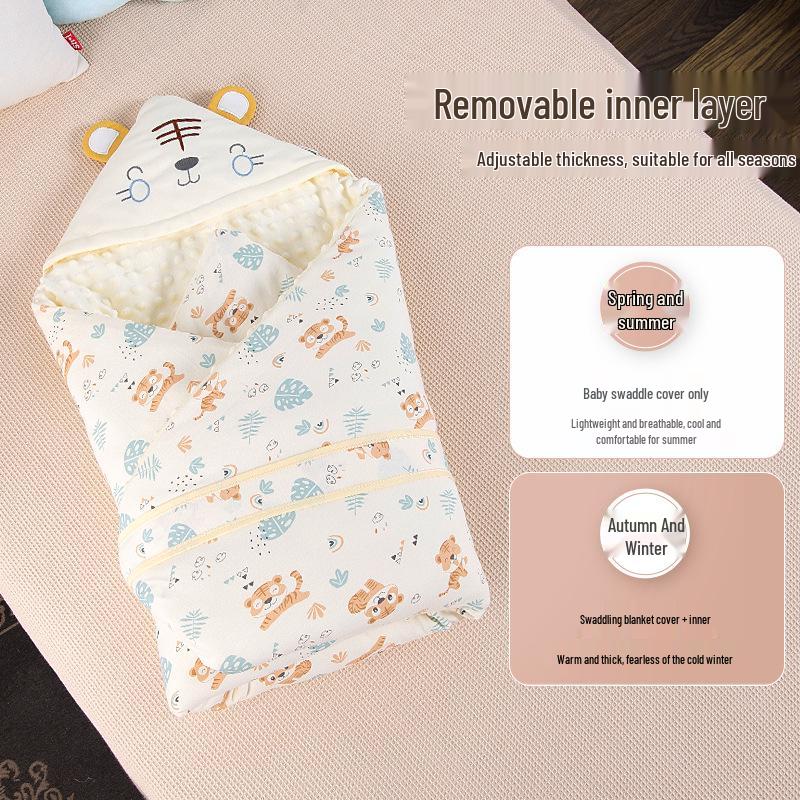 Year of the Rabbit Pure Cotton Thickened Baby Swaddle – Newborn Spring, Autumn, Winter Wrap
