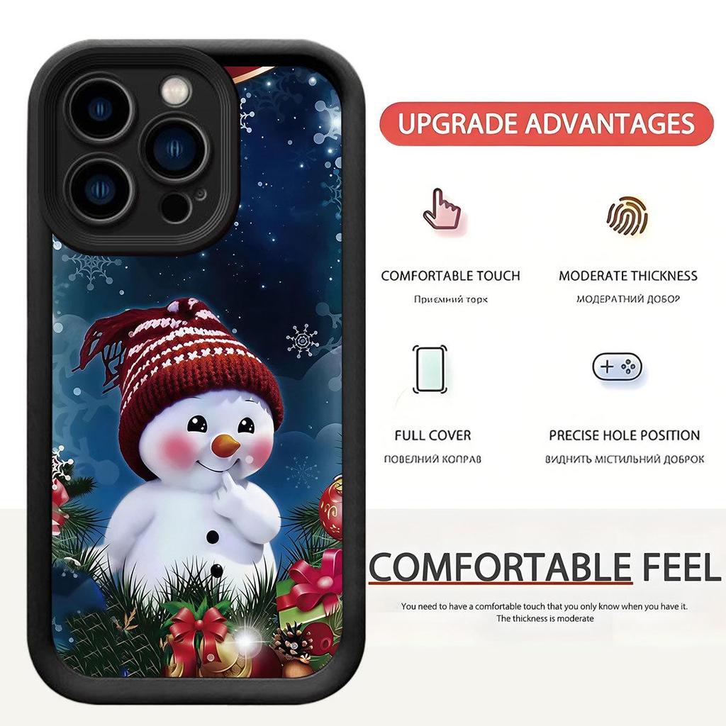 Adorable Snowman Groove iPhone 15/16/17 Pro Max Black Staircase Case