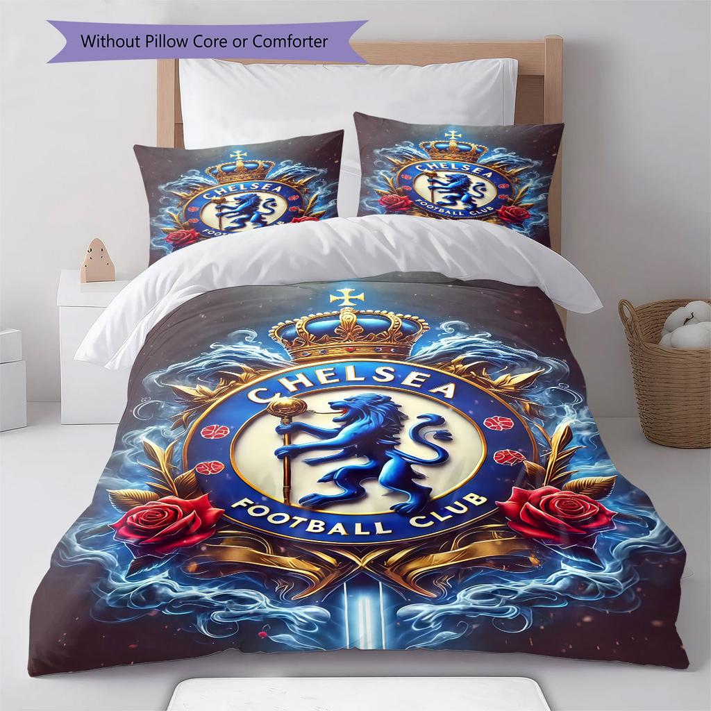 Chelsea F Pattern Bedding,Quilt Set Quilt Cover Pillowcase Home Birthday Gift(1 * Duvet Cover + 2 * Pillowcase, Without Core)