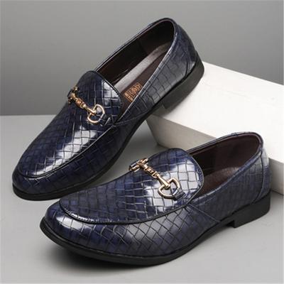 Luxury Fashion Designer New Knit Pattern Patent Leather Casual Shoes For Men Slip On Loafter Formal Wedding Dress Homecoming