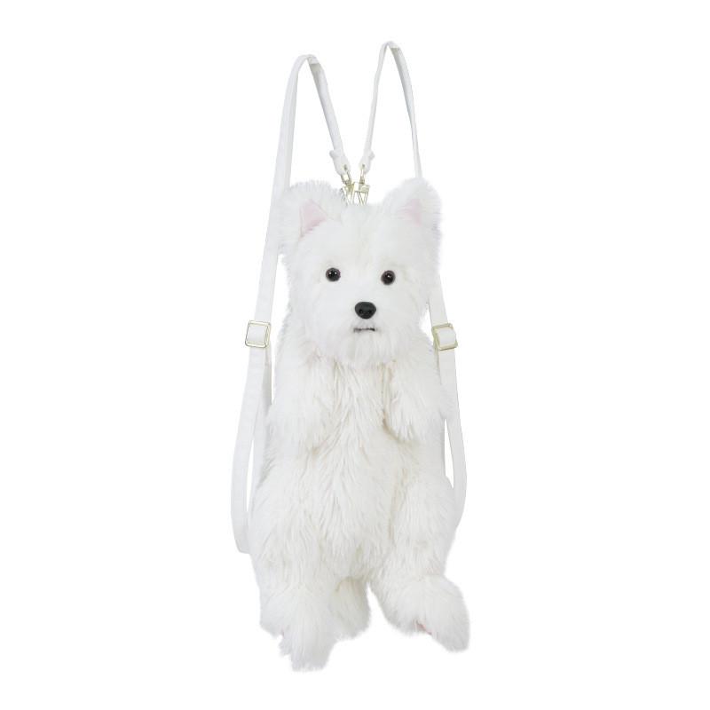 West Highland White Terrier Dog Doll Backpack Cute Girl Decorated Bags Shoulder