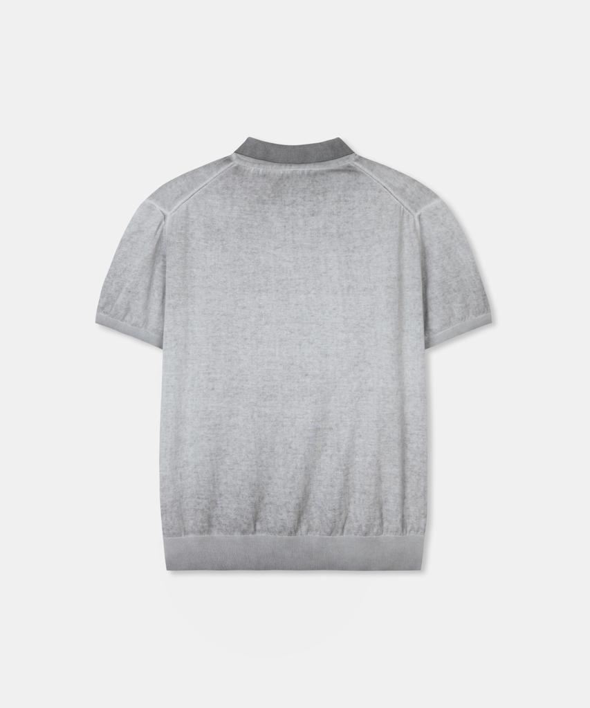 Diaendeukweseucheon Dyeing Washed Collar Knit Top / Gray