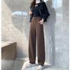 Winter New Thickening Velvet Wide Leg PantsCasual Warm Elegant Women Sweatpants Korean High Waist Loose Straight Pants Female