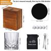Premium Whiskey Glass Gift Set Clear Crystal Glass 4 Whiskey Stones Clip Burlap Bag Single Cup Perfect Gift for Men Dad Husband