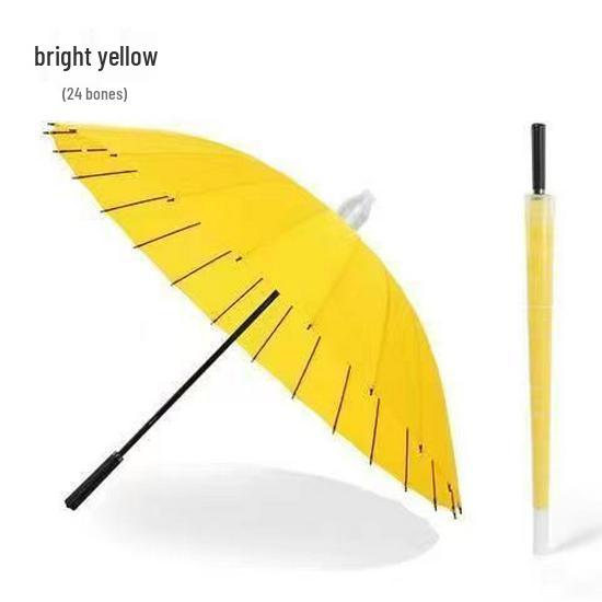 Rainbow 24-Rib Windproof Dual-Use Umbrella - Business, Sunny & Rainy Shade, Double Person, Straight Handle, Sun Protection.