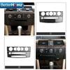 For BMW E60 5 Series 2004-2010 Carbon Fiber Center Console Air Conditional CD Trim Stickers Tuning Car Interior Accessories
