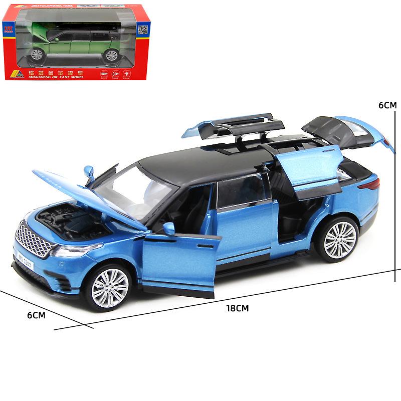 1/32 Range Rover Velar Lengthen Alloy Limousine Metal Diecast Car Model Flashing Musical Kids Toy Vehicles Gift