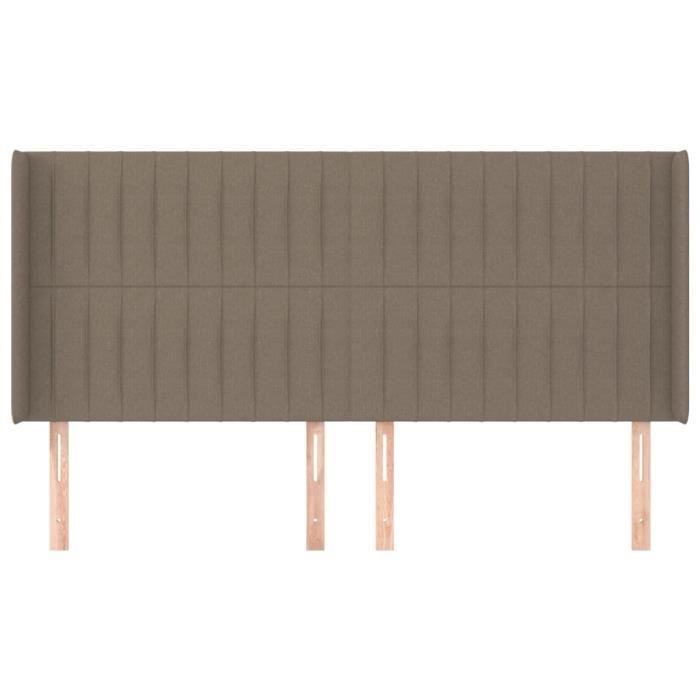 VidaXL Tête de lit avec oreilles Taupe 163x16x118-128 cm Tissu3119828