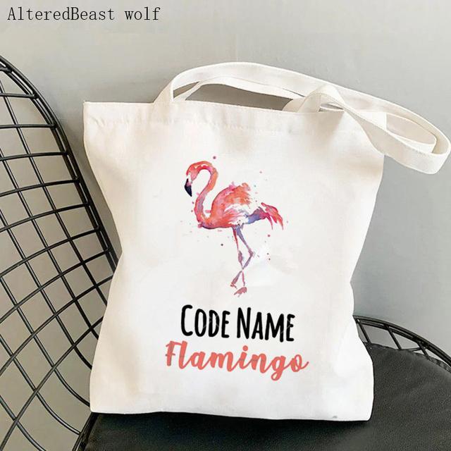 Frauen Shopper Tasche Flamingo Art Level Of Flamingos in Gold Tasche Harajuku Shopping Canvas Shopper Tasche Mädchen Tote Schulter Lady Bag