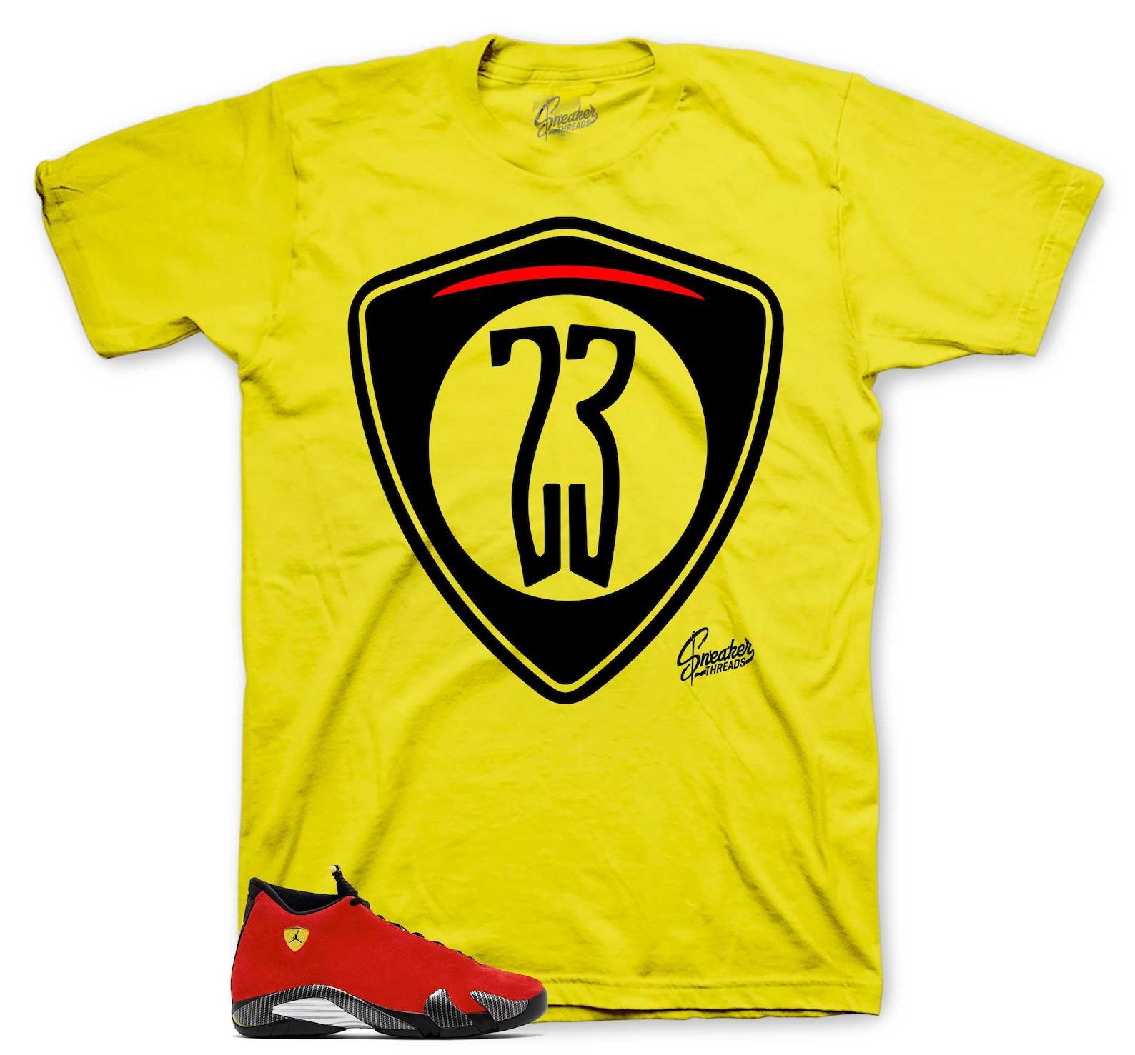 YELLOW Shirts To Match Retro 14 Challenge Red AJ14 - Shield T-Shirt S