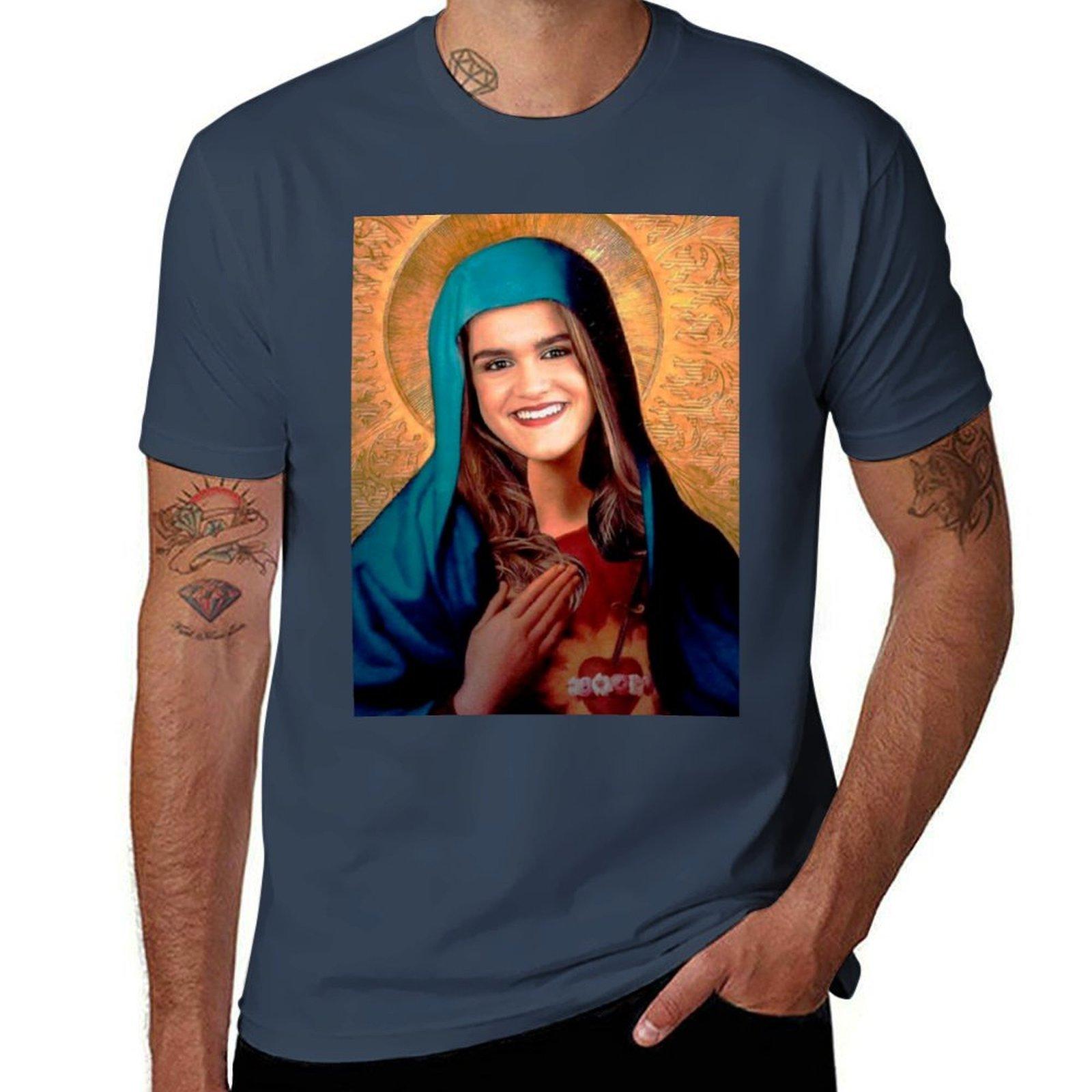Santa Amaia TShirt Vintage Print Crew Neck Tee S