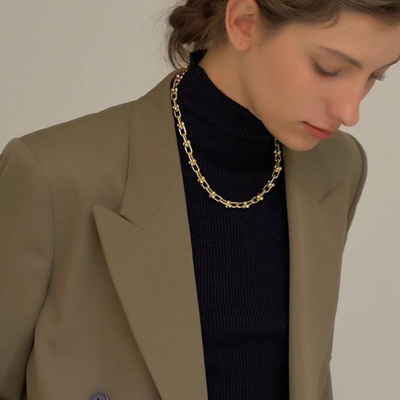 Buy Thick Chain Necklace Women Gold U 