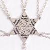 3/4 Pcs Star Moon Chain Best Friend Pendant Necklace Bff Sister Friendship Choker Men And Women Party Jewelry Accessories Gift