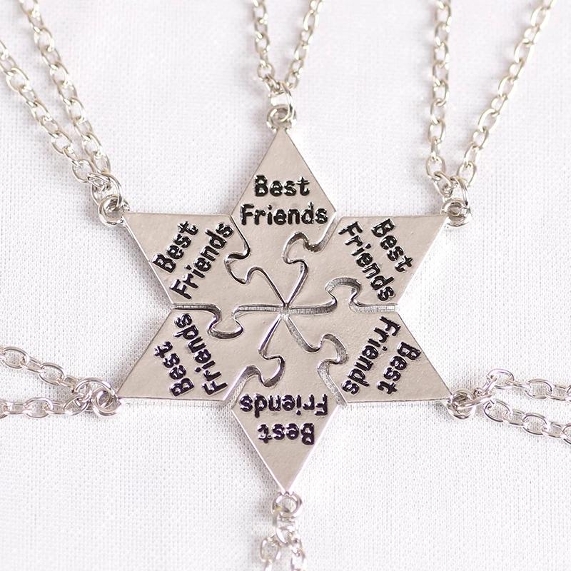 3/4 Pcs Star Moon Chain Best Friend Pendant Necklace Bff Sister Friendship Choker Men And Women Party Jewelry Accessories Gift