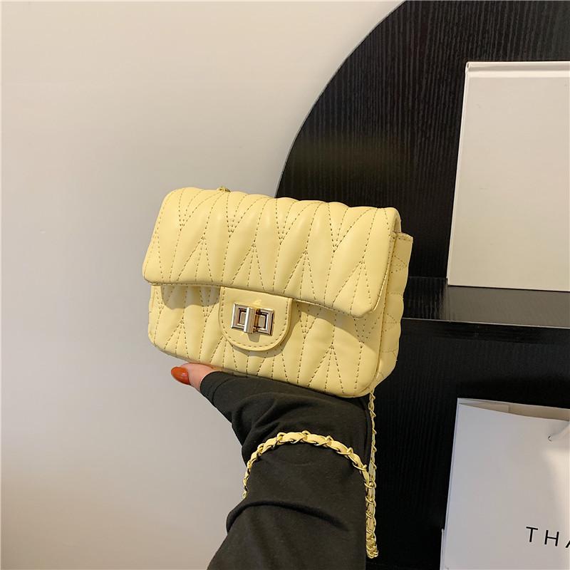 

Весенняя ретро корейская сумка через плечо с ромбовидным узором для женщин жёлтый