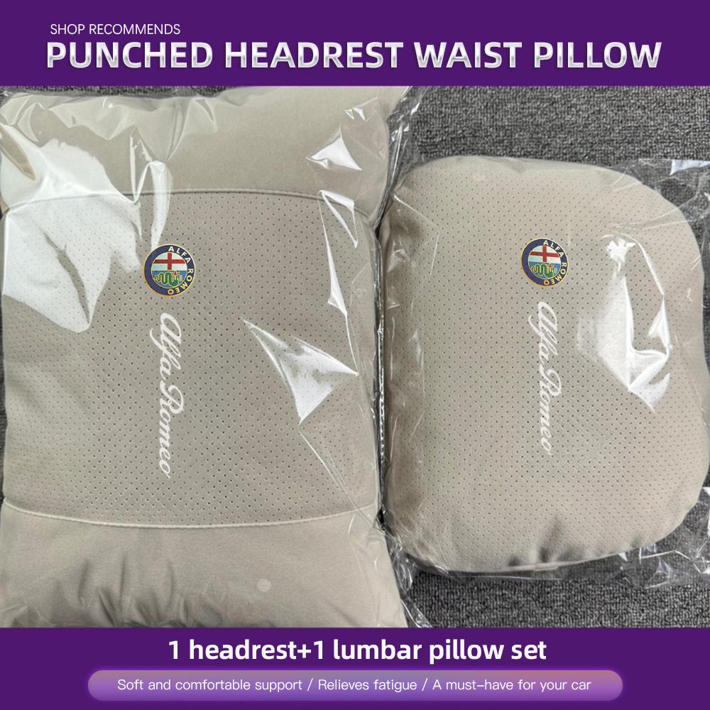 CZOSU1 Alfa Romeo Universal Car Headrest Neck Pillow Lumbar Support For Giulietta Mito 159 Giulia Stelvio 156 147 Tonale Brera Disco