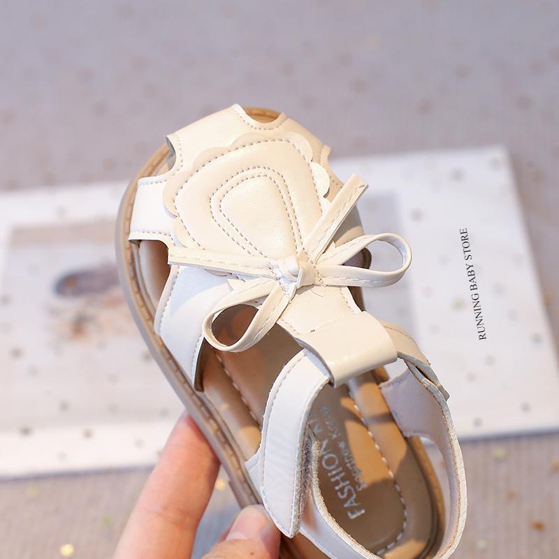 Girls Summer Sandals Toe-covered Anti-kick New Children Flat Sandals Princess Trend Toddler Clog Shoes I03055
