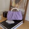 Fashionable Young Girl's Pearl Handbag with Pleated Single-shoulder Cross-body Design Resembling A Cloud-shaped Bag.