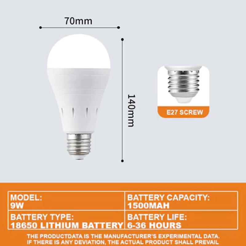 9W 15W Emergency Light Bulb Portable Rechargeable Lighting Bulb With Hook E27 Led Energy-Saving Lamps For Camping Night Fishing