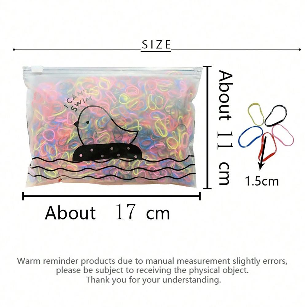 1000/2000pcs Colour Children Disposable Rubber Band Black Transparent High Elasticity No Harm To Hair Hair Accessories Headband