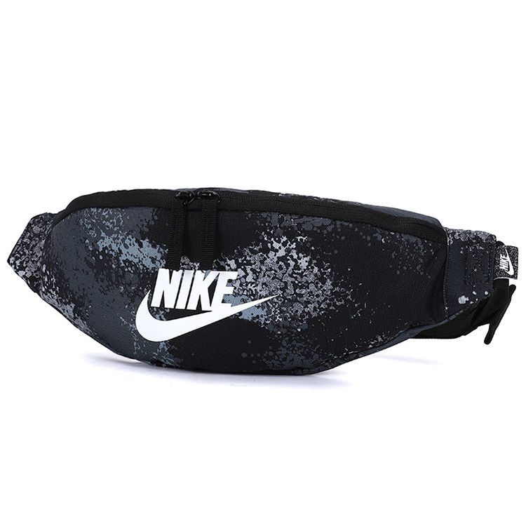 Nike Small Logo All Over Print Shoulder Crossbody Bag Waist Chest Bag Unisex Bags Black Gray DH9469-068 MISC
